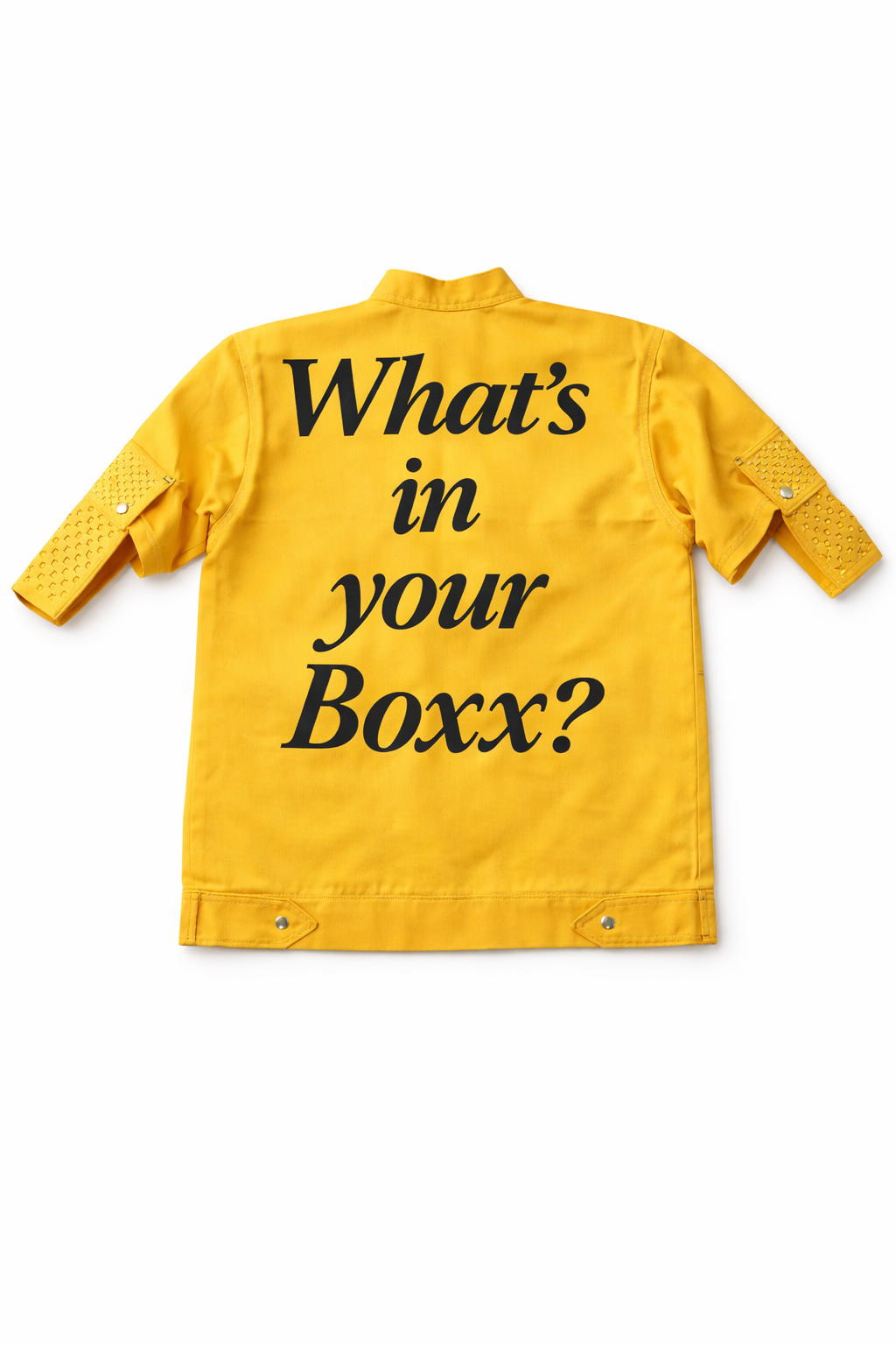BOXX Studded Zip-Up Short Sleeve Jacket - Mustard